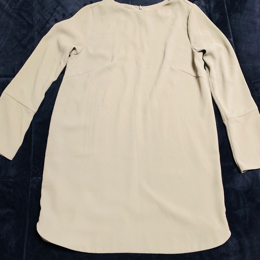 Business casual, olive green, long sleeve dress